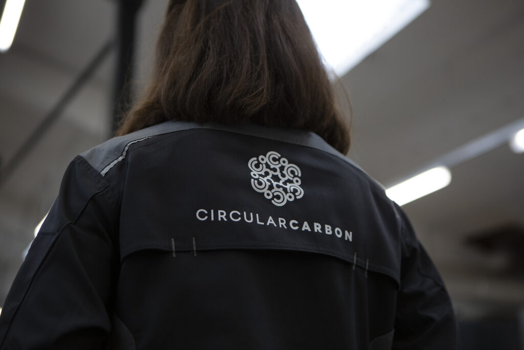 Operator from Circular Carbon managing the biochar pyrolysis plant